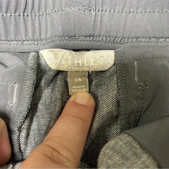 Athleta Cabo Gray Linen Shorts, Size 14 - Picture 4 of 4